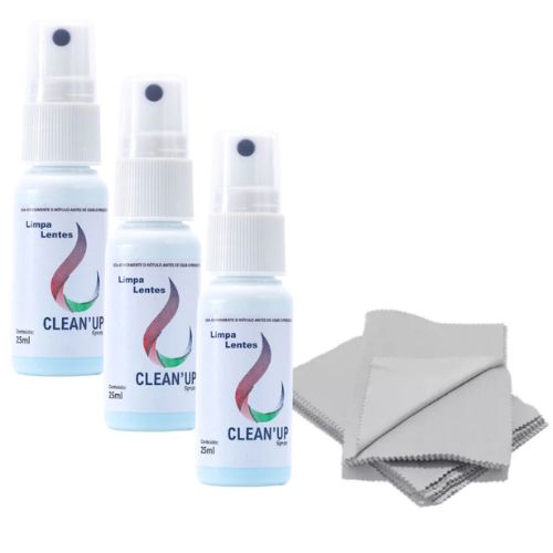 Kit de Limpa Lentes + Flanelas Óculos - Clean Up 25 ML