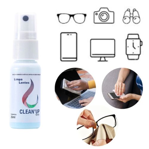 Kit de Limpa Lentes + Flanelas Óculos - Clean Up 25 ML